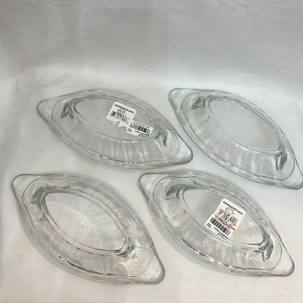 Macy’s Banana Split Boats Made USA Set Of 4 Dishwasher Safe 4 1/4 Wide 9 In Long
